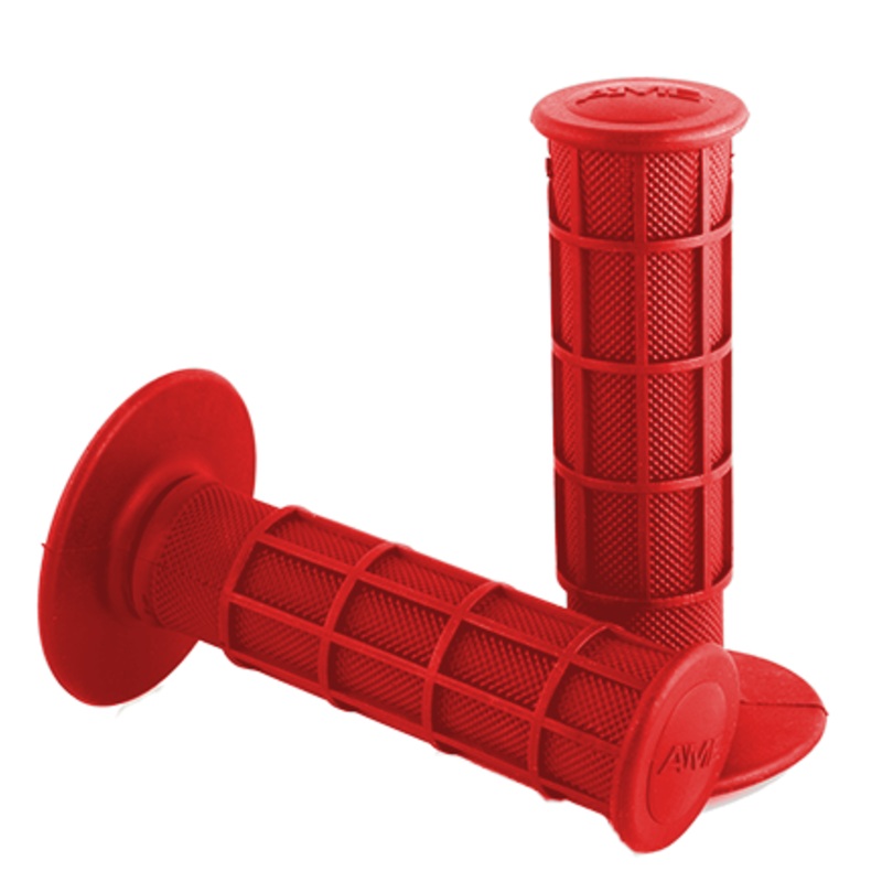 AME Full Waffle BMX Grips – Flanged – Red – USA Made