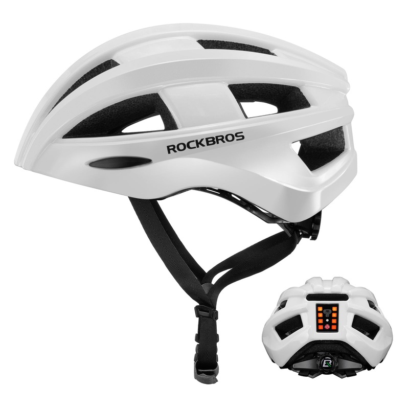 ROCKBROS Bicycle Helmet MTB Road Cycling Rear Light s Integrally-molded EPS+PC Ultralight White