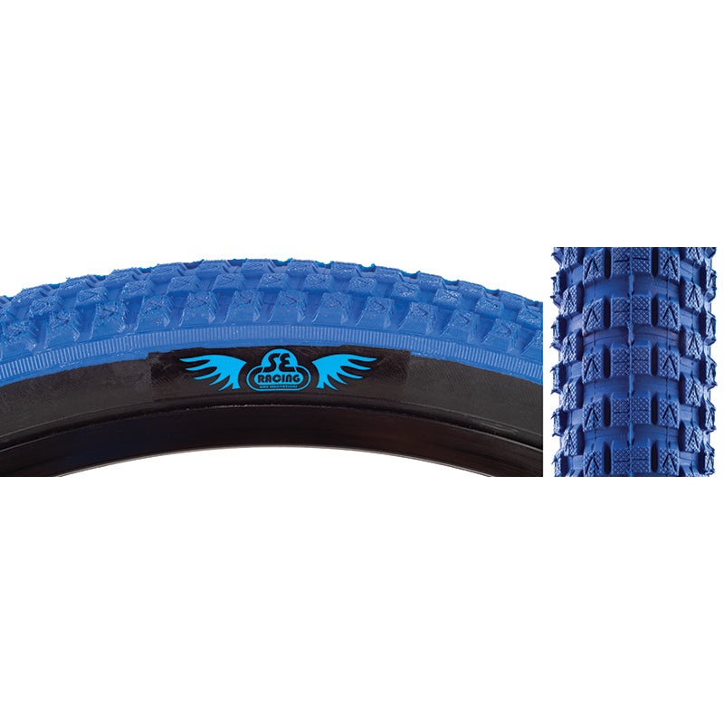 26×2.0 SE Racing Cub BMX Tire – Blue w/ Black Sidewall