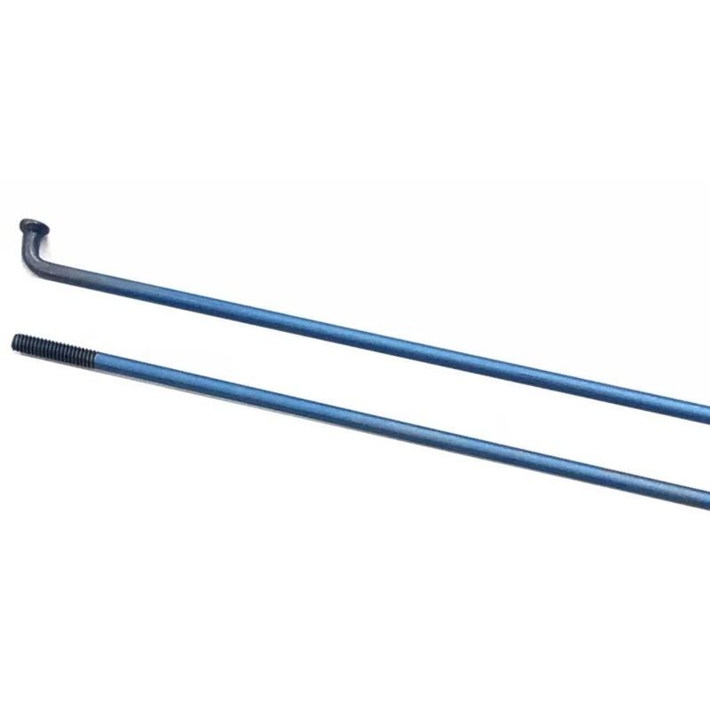 USA BRAND TITANIUM SPOKE FOR 26″ WHEELS (BLUE) Blue – 254mm No Nipple Needed