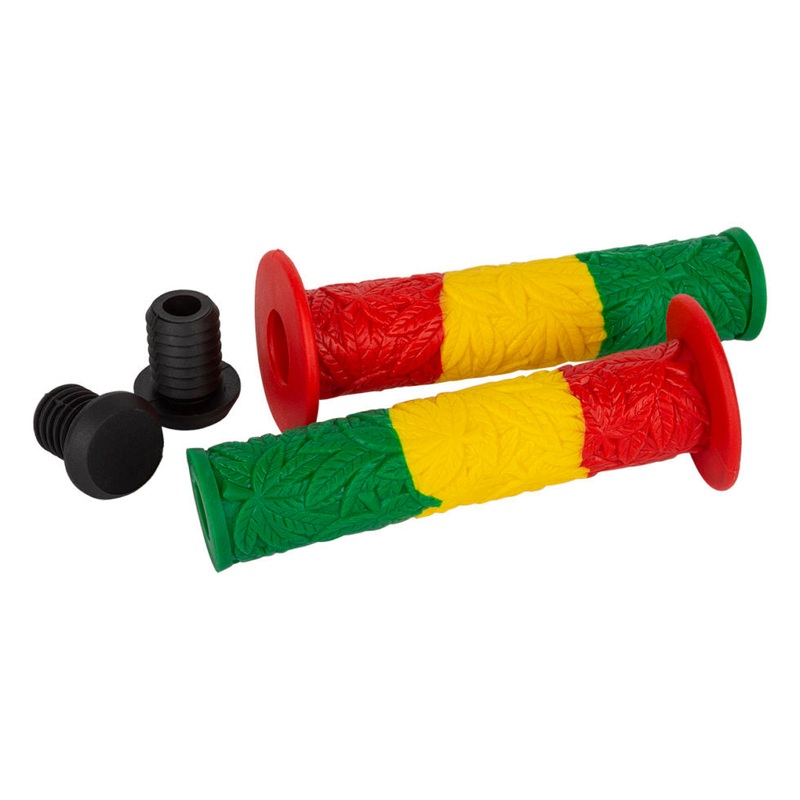 S&M Ganja BMX Flanged grips – Rasta Fade