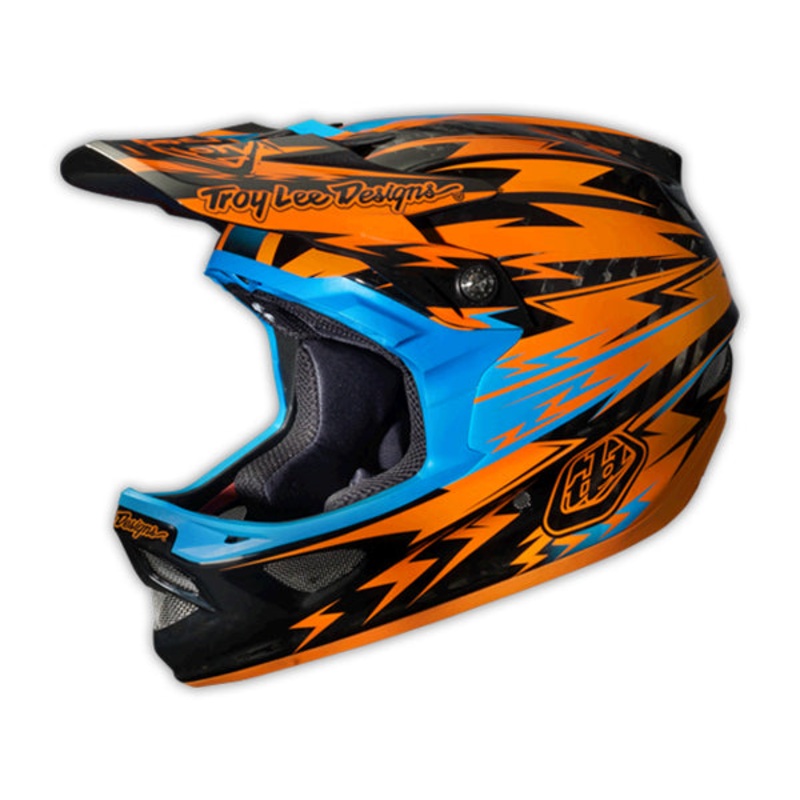 Troy Lee 2013 D3 Carbon Helmet-Thunder Orange X-Small