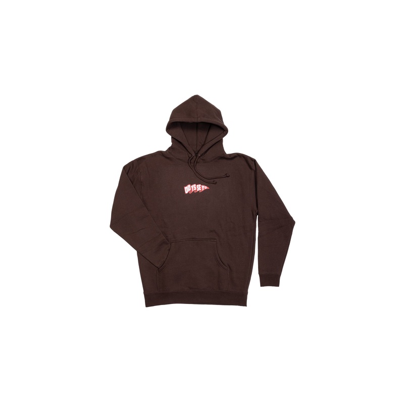 Odyssey Pennant Pullover Hoodie (Brown with Red/White Ink) Small
