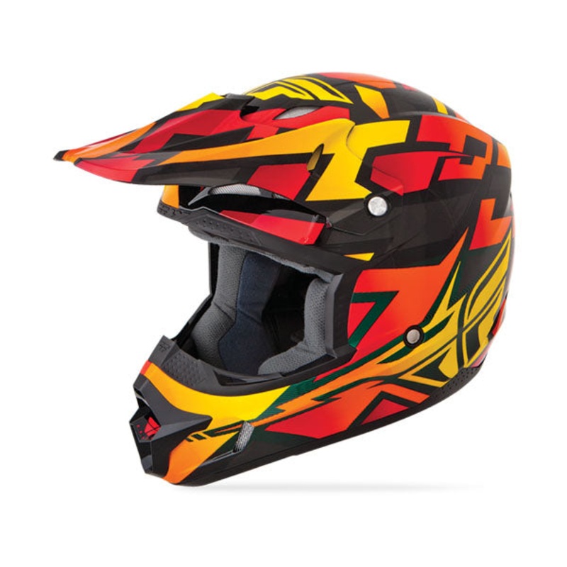 Fly Racing 2014 Kinetic Block Helmet-Orange/Black Youth Small
